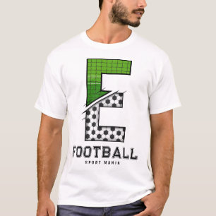 Camiseta Textura de Bola de Futebol Tipografia Esportiva In