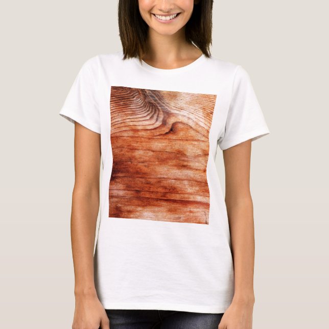 Camiseta Textura de Grão de Madeira (Frente)