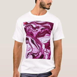 Camiseta Textura de mármore magenta: arte Abstrato de fluid