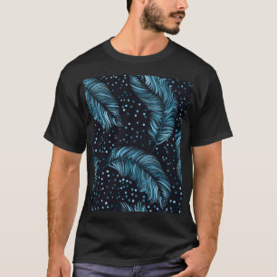 Camiseta Textura de pena escura, abstrato.