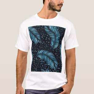 Camiseta Textura de pena escura, abstrato.