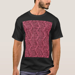 Camiseta Textura de suéter, roxo de cereja.