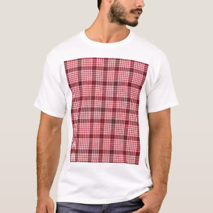 Camiseta Textura de Tartan com verificação da Xadrez vermel