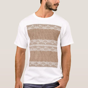 Camiseta Textura Do Lace Escuro Burlap