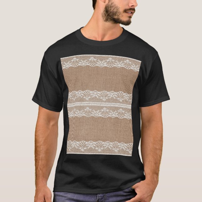 Camiseta Textura Do Lace Escuro Burlap (Frente)