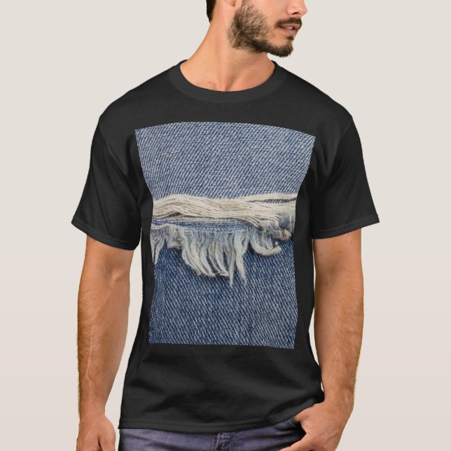 Camiseta Textura dos jeans riscada, fundo do na moda. (Frente)