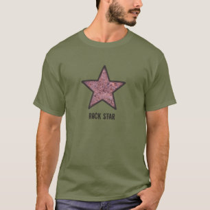 Camiseta Textura legal da rocha da estrela do rock com