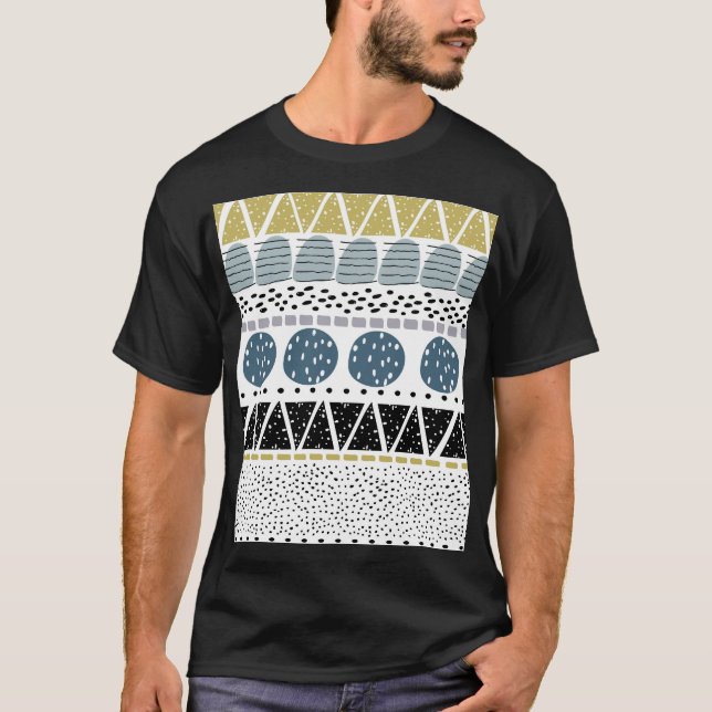 Camiseta Textura vínica criativa desenhada à mão de abstrat (Frente)