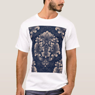 Camiseta Textura Vitoriana Clássica de Damasco Sem Costura