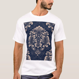 Camiseta Textura Vitoriana Clássica de Damasco Sem Costura