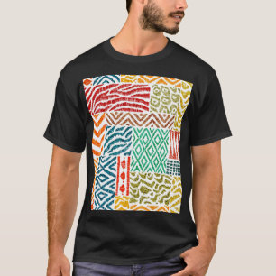 Camiseta Texturas de patch: impressão animal desenhada à mã