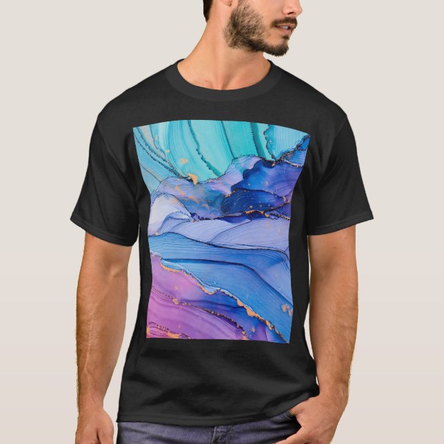 Camiseta Texturas livres, abstrato de luxo. (Frente)