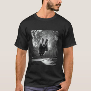 Camiseta Texugo Engraçado Pulando em Trampolim Animal da Fl