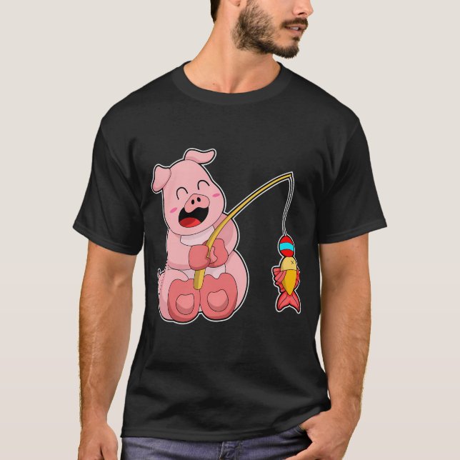 Camiseta Texugo-mel Fisher Rede de pesca Peixe (Frente)