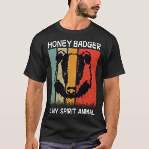 Camiseta Texugo Mel Retro é Meu Animal Espiritual Texugo