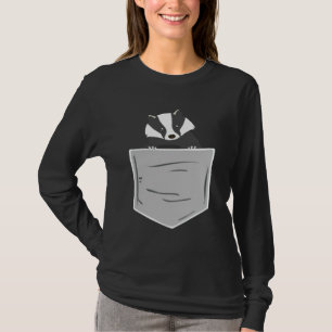Camiseta Texugo Na Bolsa Vida Selvagem Texugo Na Saca