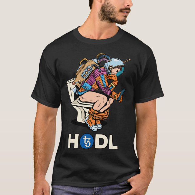 Camiseta Tezos HODL HODL Espaço XTZ em Cryptocurrency Talk (Frente)