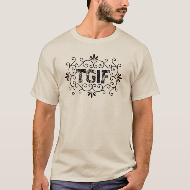 Camiseta TGIF obrigado bondade é sexta (Frente)