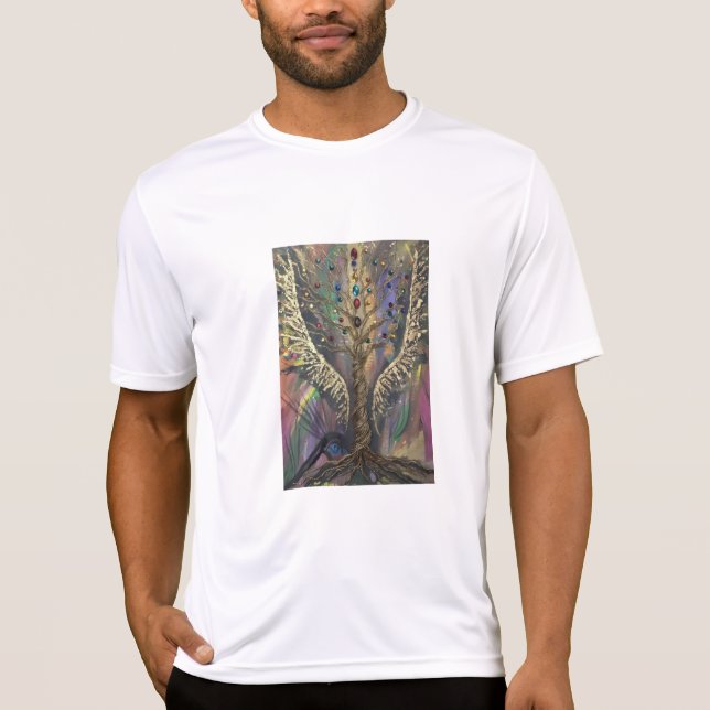 Camiseta Th Divine Tree Of Life celestial wings and jewels  (Frente)