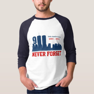 Camiseta Th dos 9 /11 de setembro de 11 - nunca esqueça -