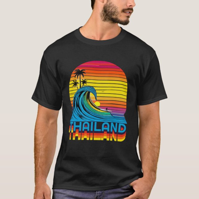 Camiseta Thailand Retro Throwback Surf & Thai Beach Souveni (Frente)