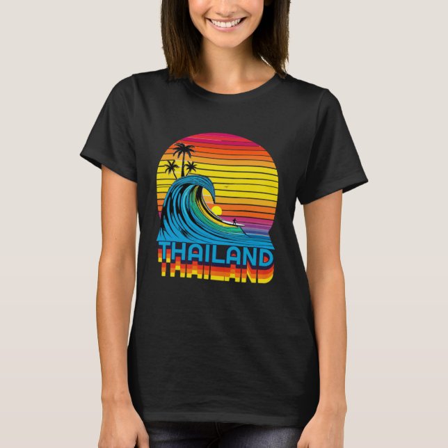 Camiseta Thailand Retro Throwback Surf & Thai Beach Souveni (Frente)