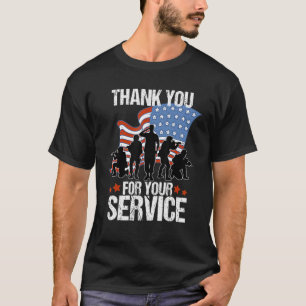 Camiseta Thank You For Your Service American Flag Veterans