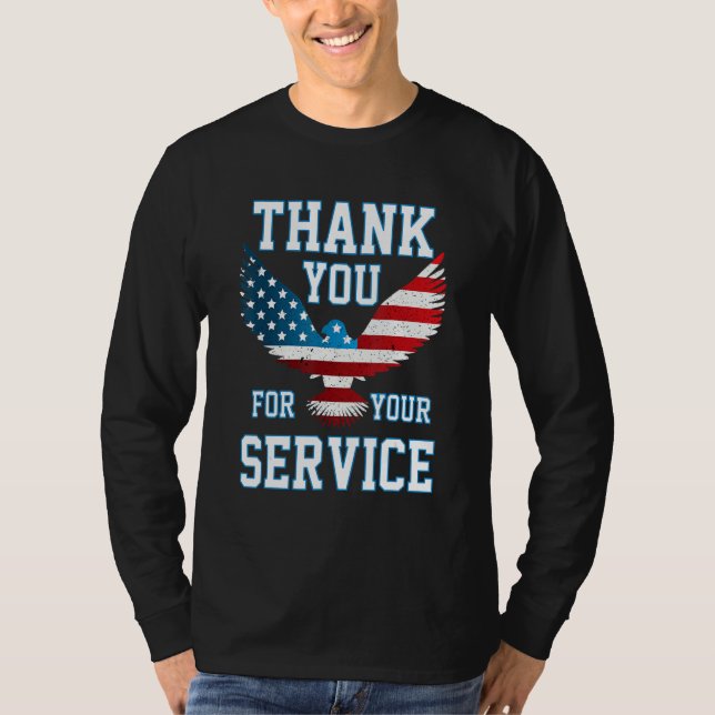 Camiseta Thank You for your Service Patriotic Eagle Veteran (Frente)