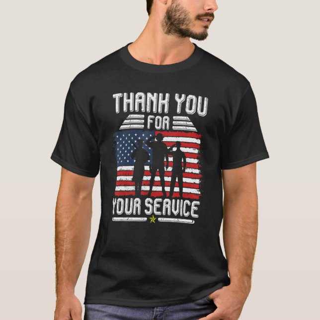 Camiseta Thank you for your services Patriotic - veterans d (Frente)