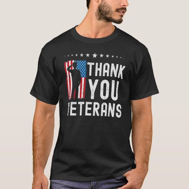 Camiseta Thank You Veterans   American Flag Celebration (Frente)
