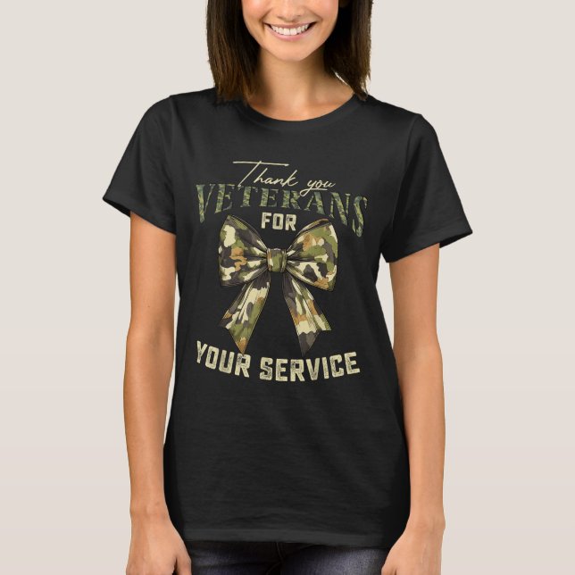 Camiseta Thank You Veterans For Your Service Veterans Day  (Frente)