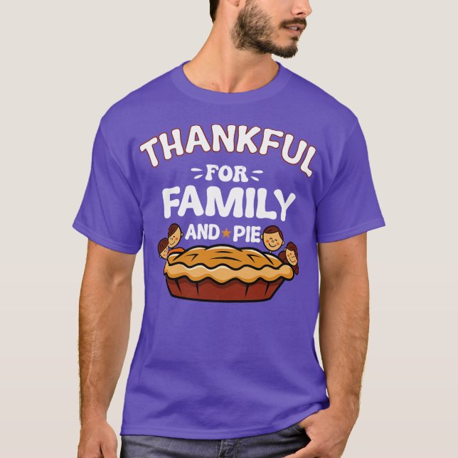 Camiseta Thankful For Family And Pie (Frente)