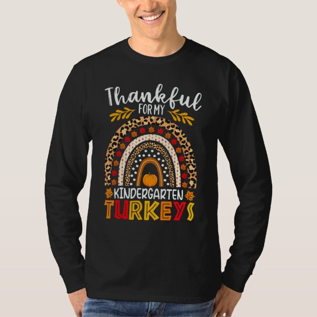 Camiseta Thankful For My Kindergarten Turkeys Thanksgiving  (Frente)