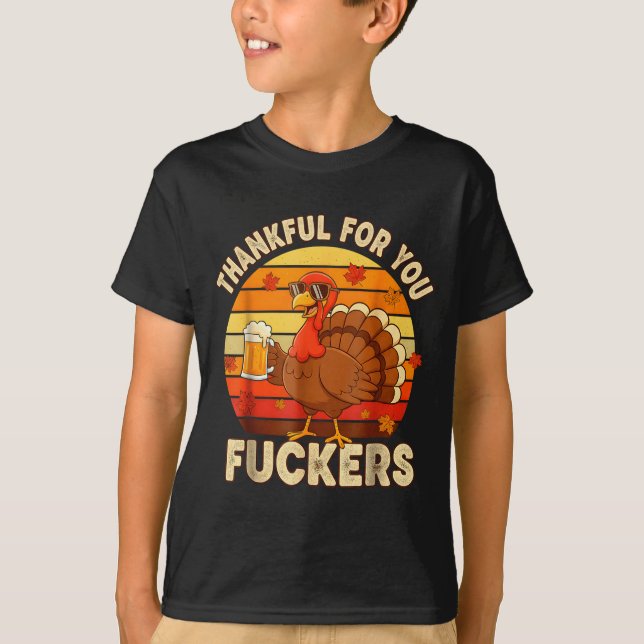 Camiseta Thankful For You Forers Thanksgiving Happy Turkey  (Frente)