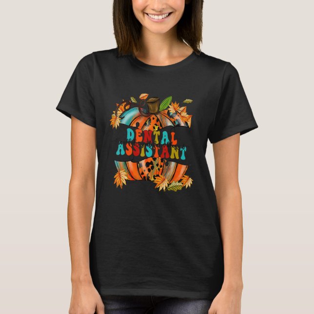 Camiseta Thankful Grateful Blessed Dental Assistant Pumpkin (Frente)
