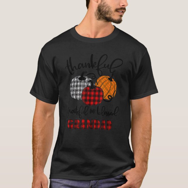 Camiseta Thankful Grateful Blessed Grandad Autumn Fall Pump (Frente)