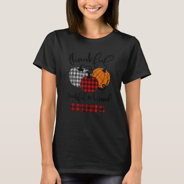 Camiseta Thankful Grateful Blessed Grumps Autumn Fall Pumpk (Frente)