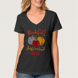 Camiseta Thankful Grateful Blessed Lollie Autumn Fall Pumpk