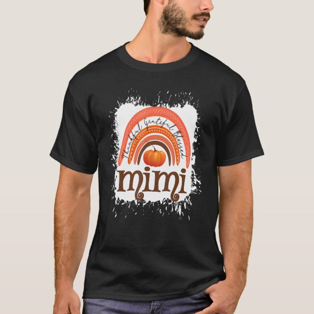 Camiseta Thankful Grateful Blessed Mimi Fall Pumpkin Thanks (Frente)