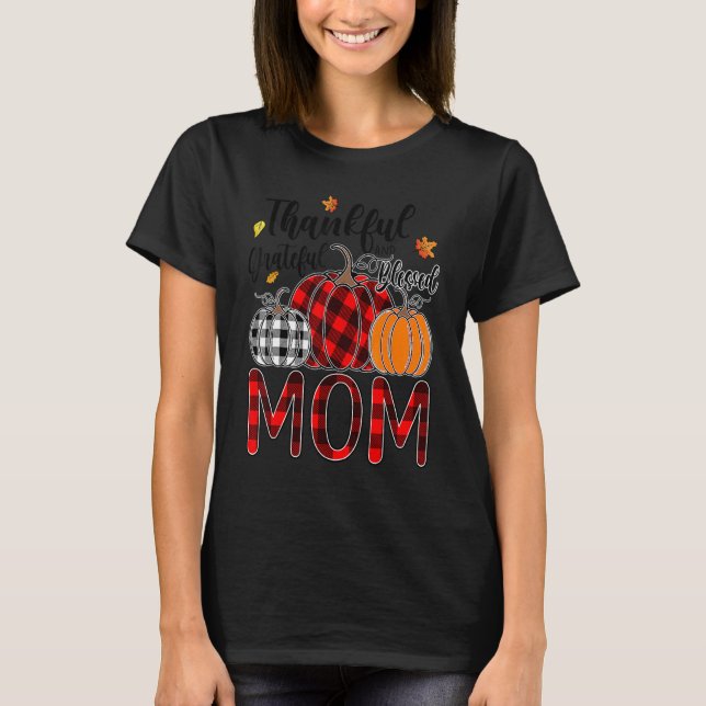 Camiseta Thankful Grateful Blessed Mom Pumpkin Truck Thanks (Frente)