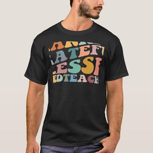 Camiseta Thankful Grateful Blessed Sped Teacher Fall Thanks (Frente)