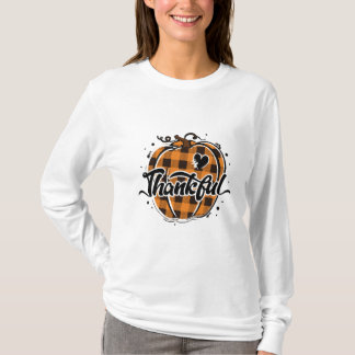 Camiseta Thankful Pumpkin Buffalo Plaid