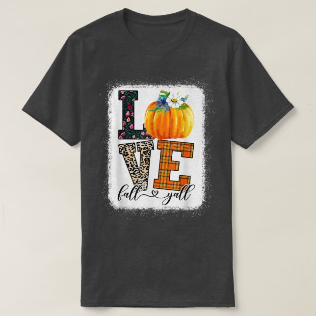 Camiseta Thankgiving Pumpkin  Leopard Print Fall Love Fall  (Frente do Design)