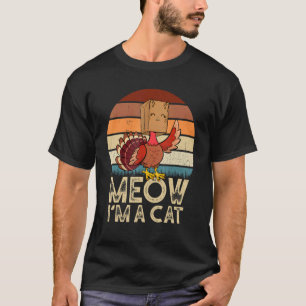 Camiseta Thanksgiving Cat Fake Cat Meow Turkey Cats