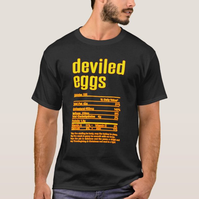 Camiseta Thanksgiving Christmas Deviled Eggs Nutritional Fa (Frente)
