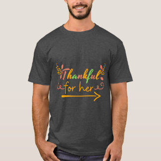 Camiseta thanksgiving eating team her and him more than a c