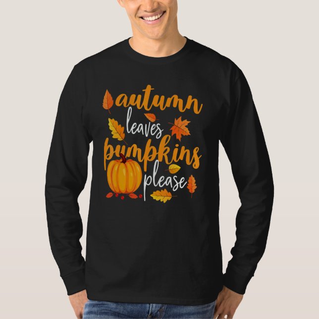 Camiseta Thanksgiving Fall Mom  Autumn Leaves and Pumpkin P (Frente)