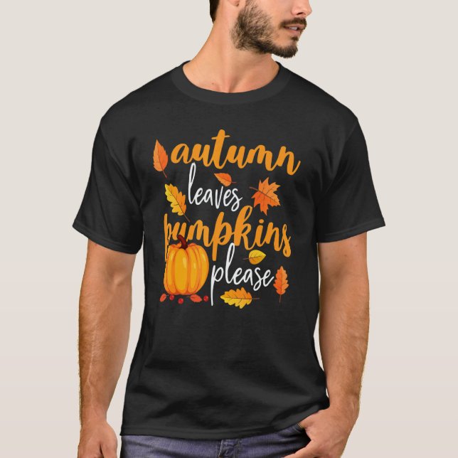 Camiseta Thanksgiving Fall Mom  Autumn Leaves and Pumpkin P (Frente)