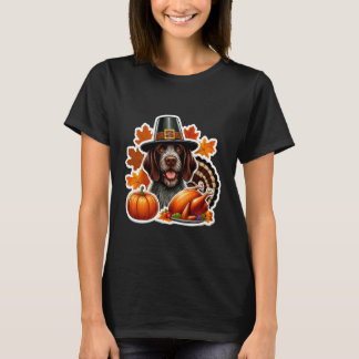Camiseta Thanksgiving German Wirehaired Pointer Dog Owner L