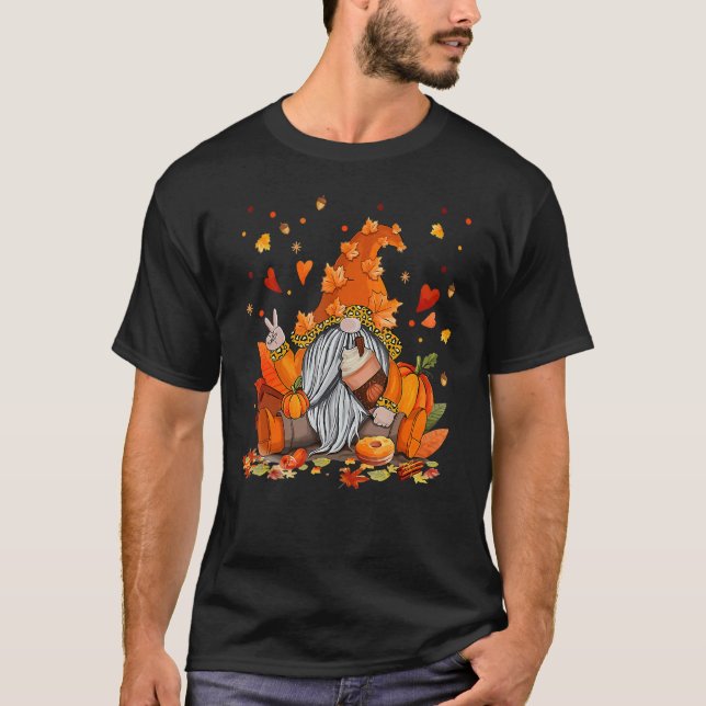 Camiseta Thanksgiving Gnome  Gnomes Hello Fall Autumn Seaso (Frente)